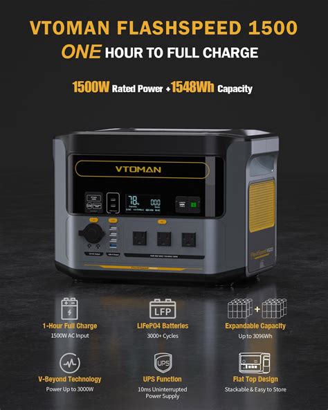 VTOMAN FlashSpeed 1500 Portable Power Station 1500W。